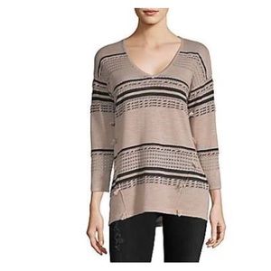 ⭐️NWT⭐️ August Silk Multi Stripe V-Neck Sweater M